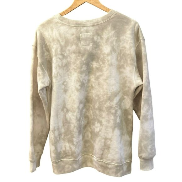 Abercrombie & Fitch Garment-Dyed Tie-Dye Crewneck Sweatshirt Side Snap Buttons - Picture 4 of 5